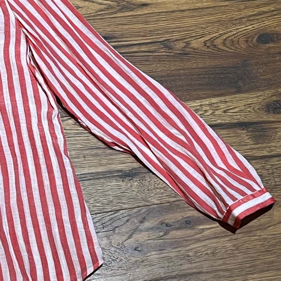 Zac & Rachel Striped Button Down Blouse Size Medium - Picture 4 of 6